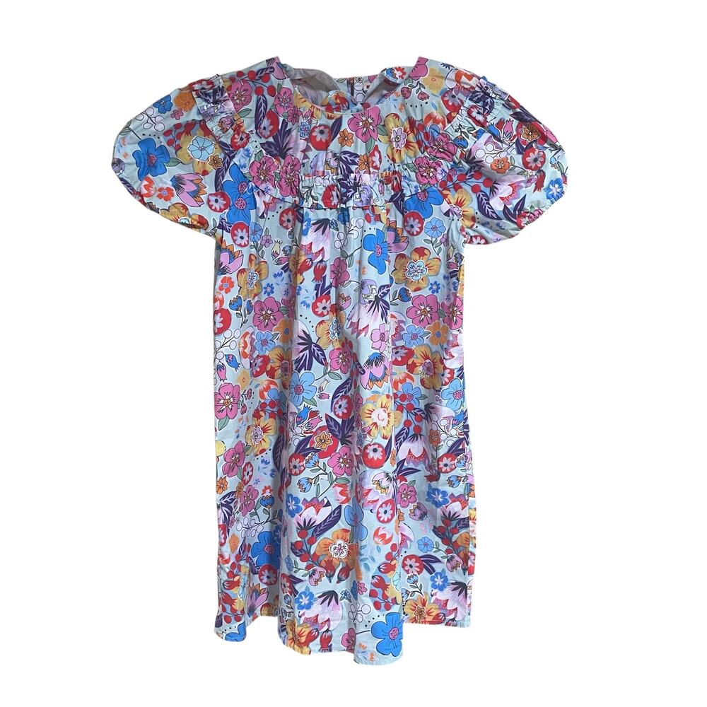 Marni kids allover floral printed short sleeved dress